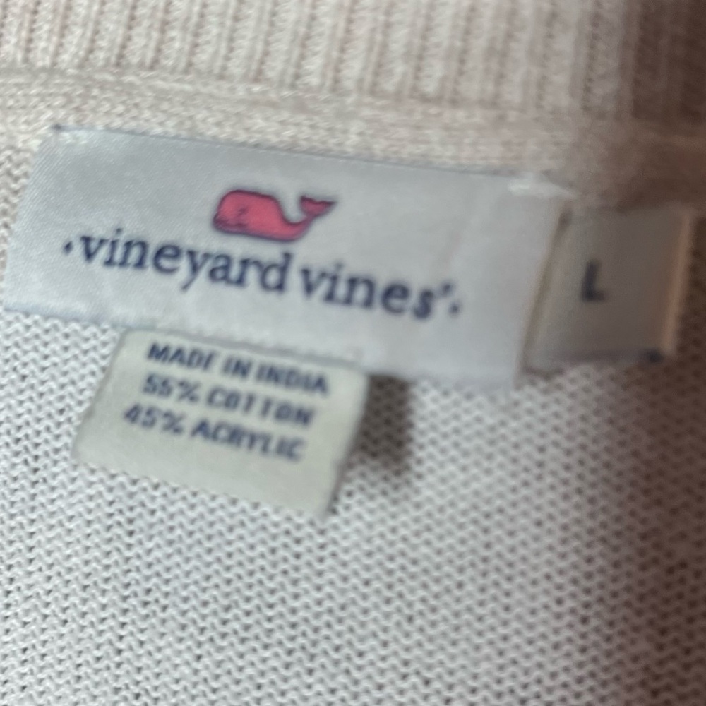 Vineyard Vines Palm Beach Tan Striped Sweater Pullover Coastal Preppy Size L - Picture 5 of 5